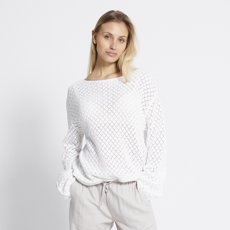 Crochet knit sweater "Villemo" White