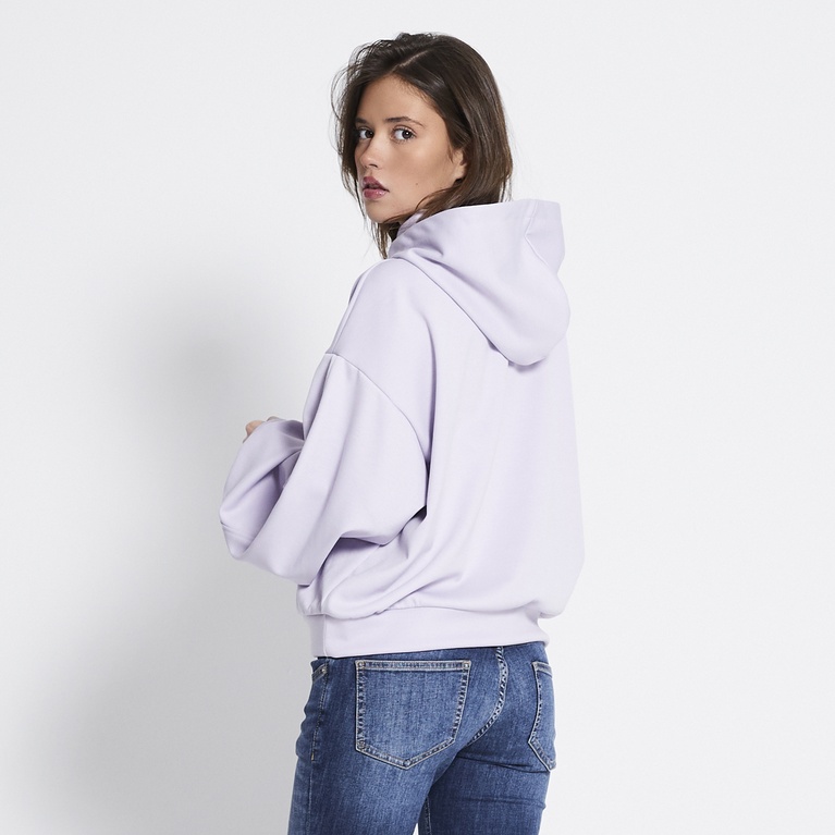 Boxy scuba hoodie "Aira" Light Purple