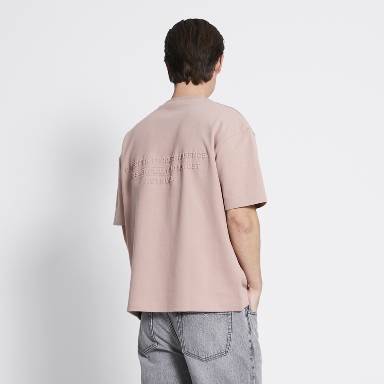 Boxy embossed tee "Yuko" Dusty Pink