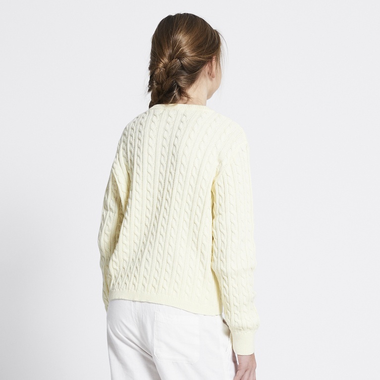 Cable knit cardigan "Majken" Light Yellow