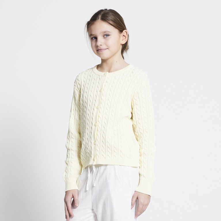 Cable knit cardigan "Majken" Light Yellow