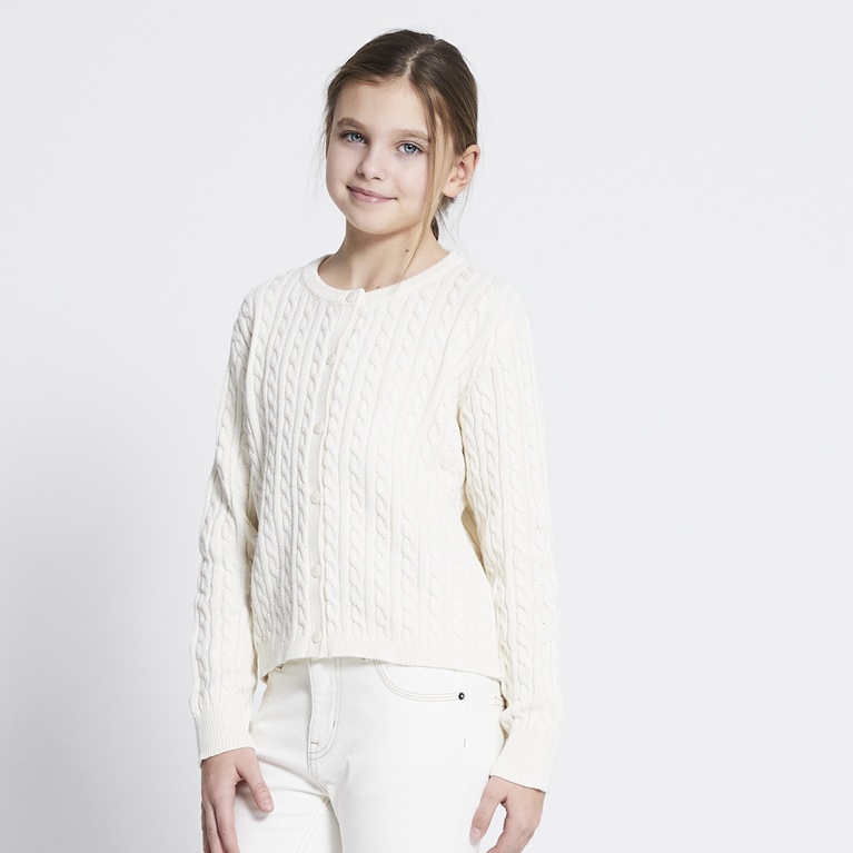 Cable knit cardigan "Majken" Off white