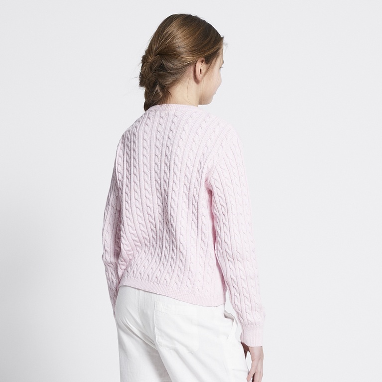 Cable knit cardigan "Majken" Soft Pink