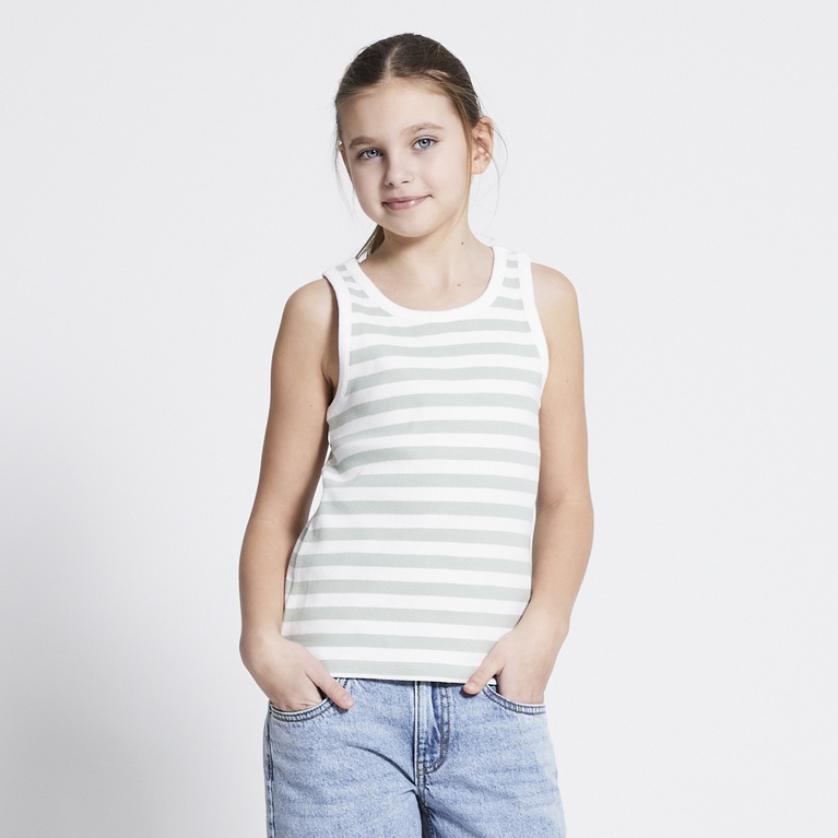 Ribbed tank top "Amalia stripe" Light Green