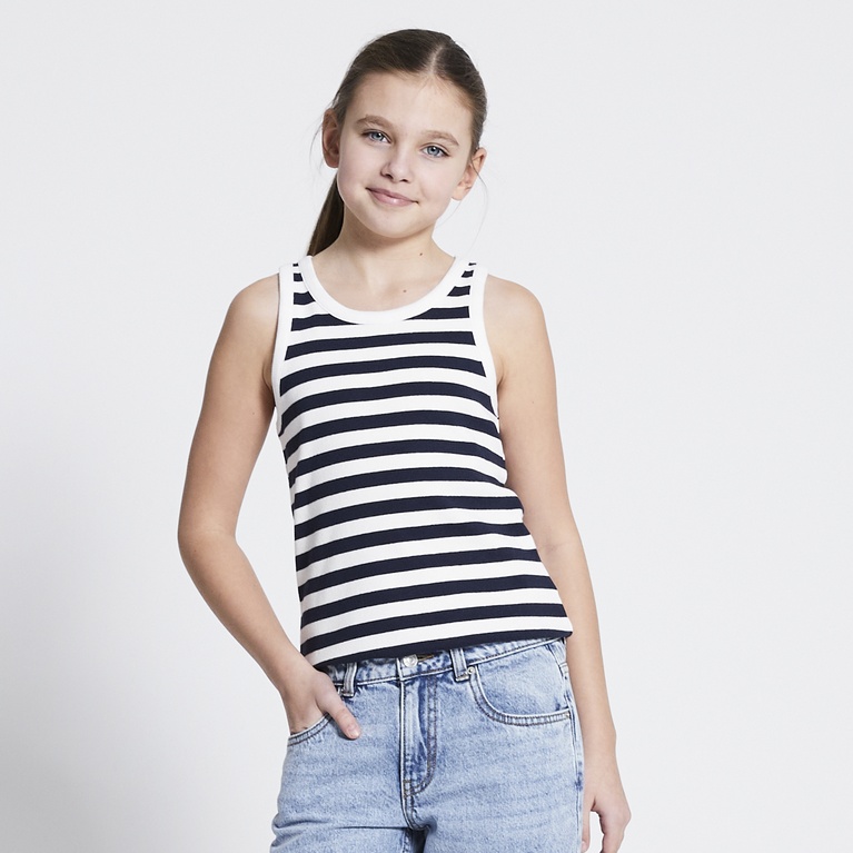 Ribbed tank top "Amalia stripe" Navy