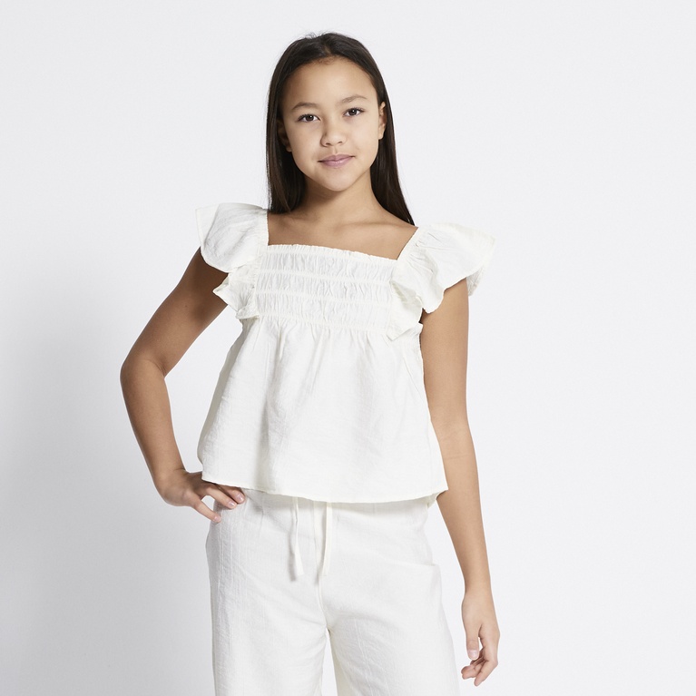 Smock frill top "Irina" Off white