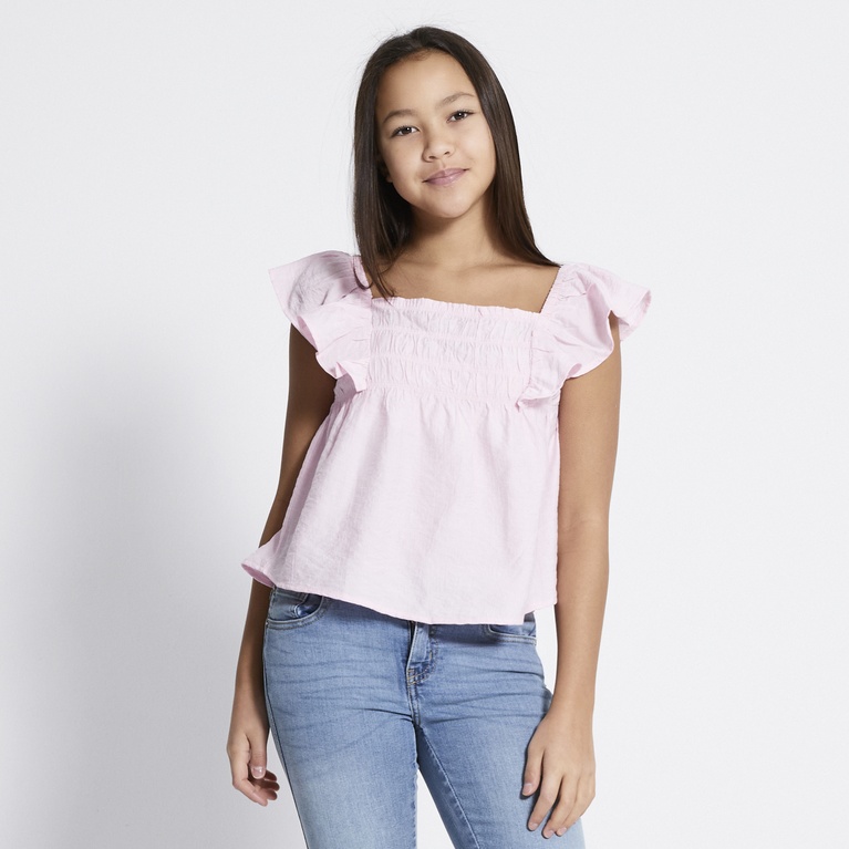 Smock frill top "Irina" Pink