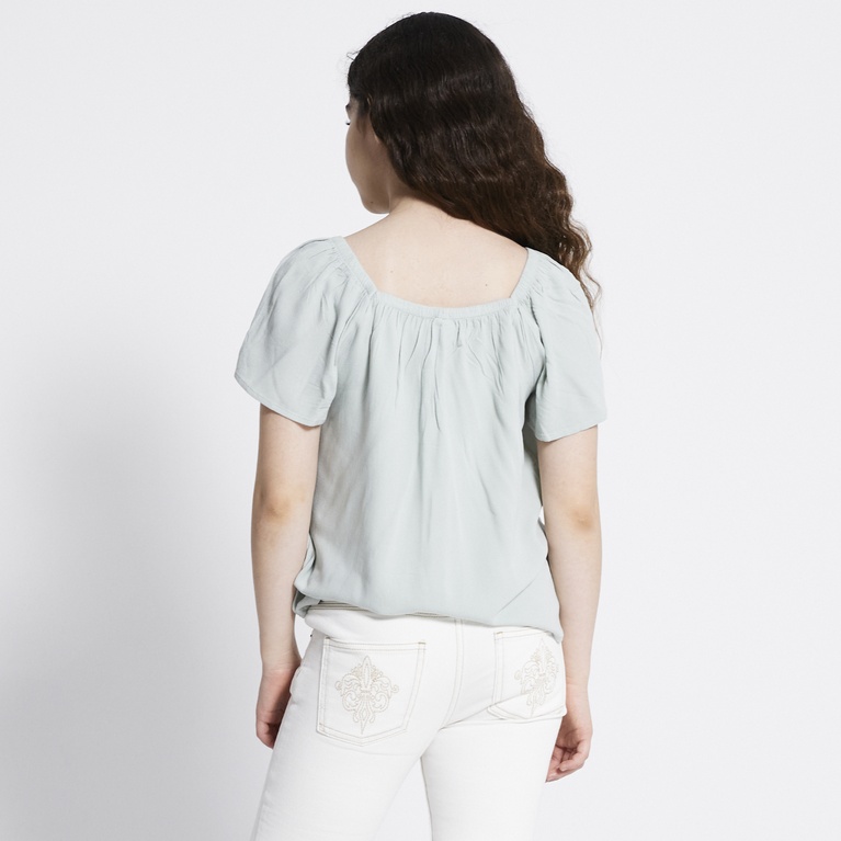 Square Neck Top "Hillevi" Green