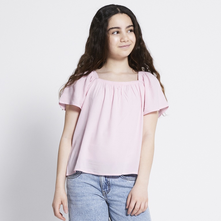 Square Neck Top "Hillevi" Soft Pink