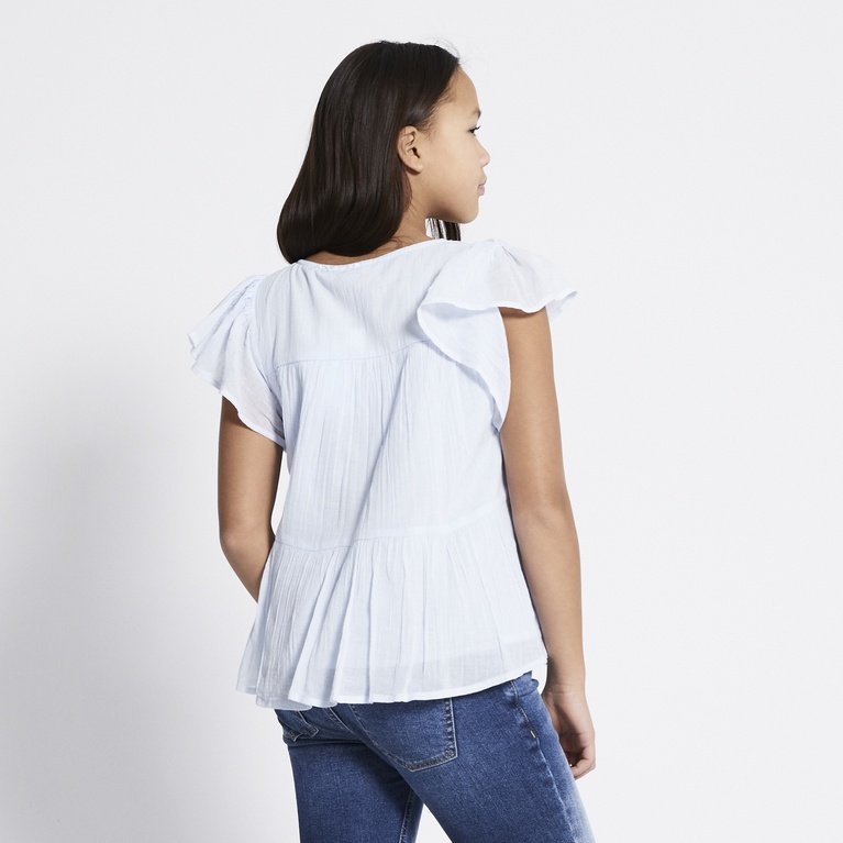 Frill blouse "Ylva" Blue