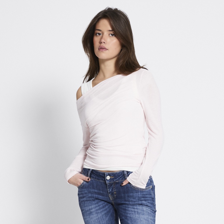 Sheer off-shoulder top "Lilo" Light Pink