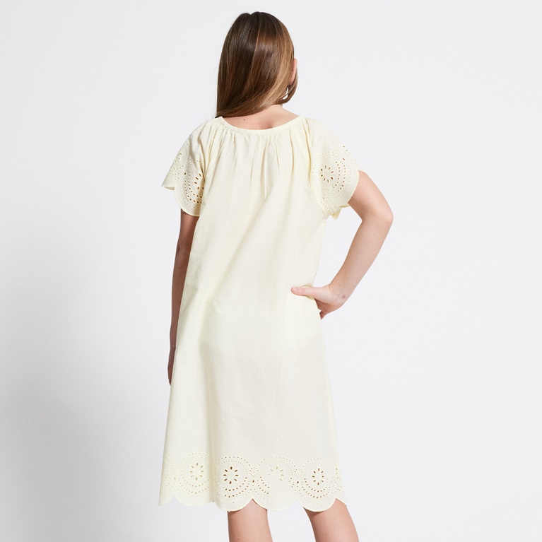 Broderie dress "Isolde" Light Yellow