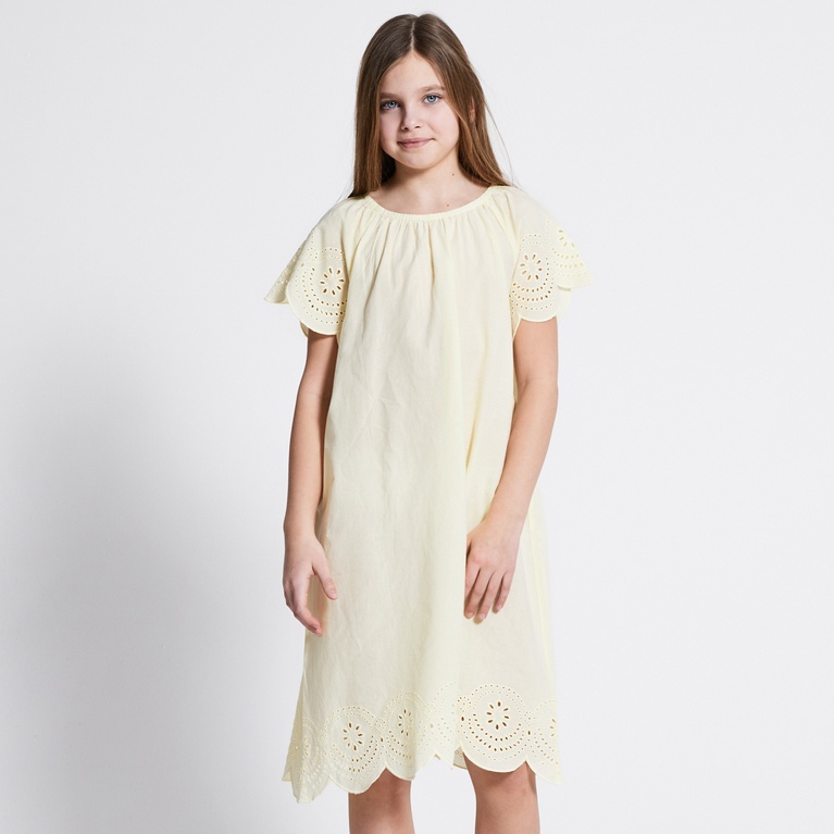 Broderie dress "Isolde" Light Yellow