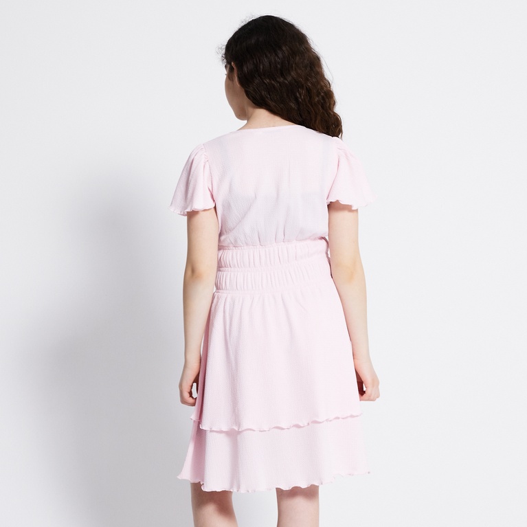 Smock frill dress "Helena" Soft Pink