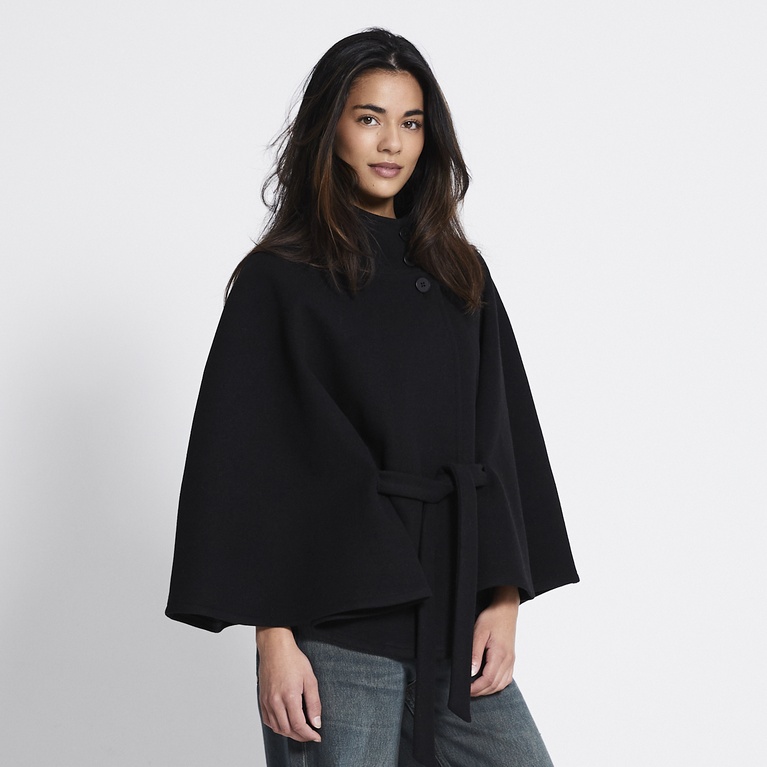Belt cape jacket "Kellie" Black