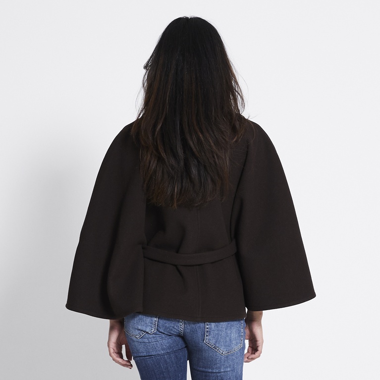 Belt cape jacket "Kellie" Brown