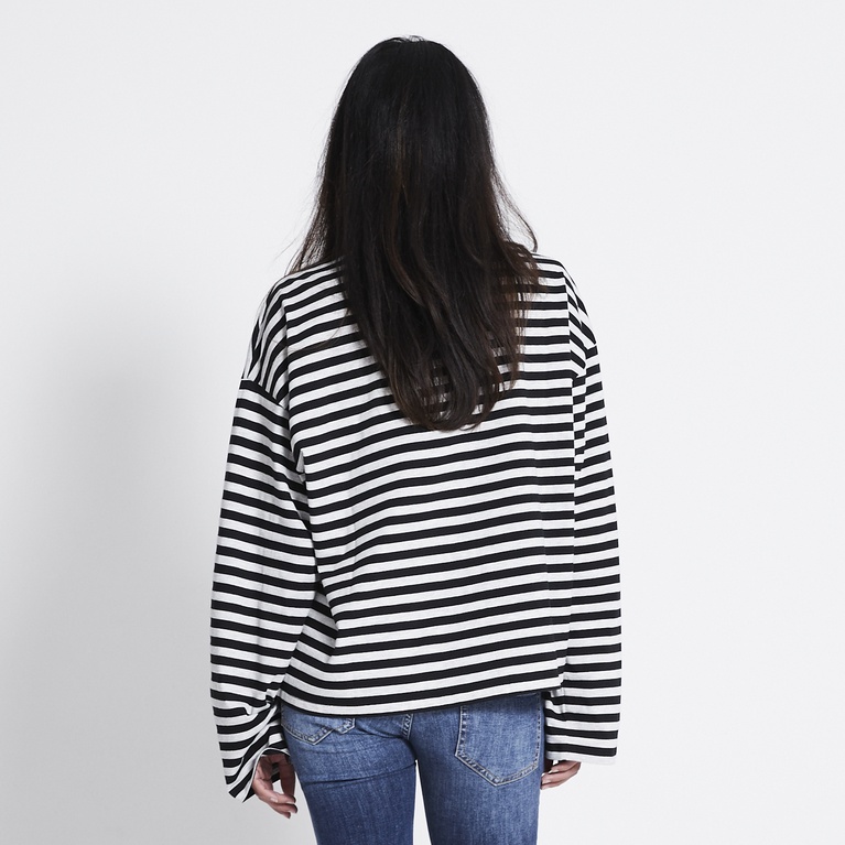 Striped longsleeve-tee "Ammie" Black