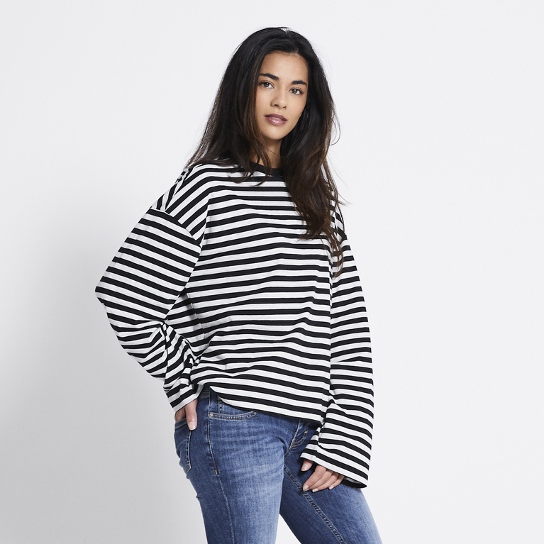Striped longsleeve-tee "Ammie" Black