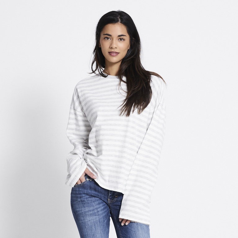 Striped longsleeve-tee "Ammie" Grey Melange