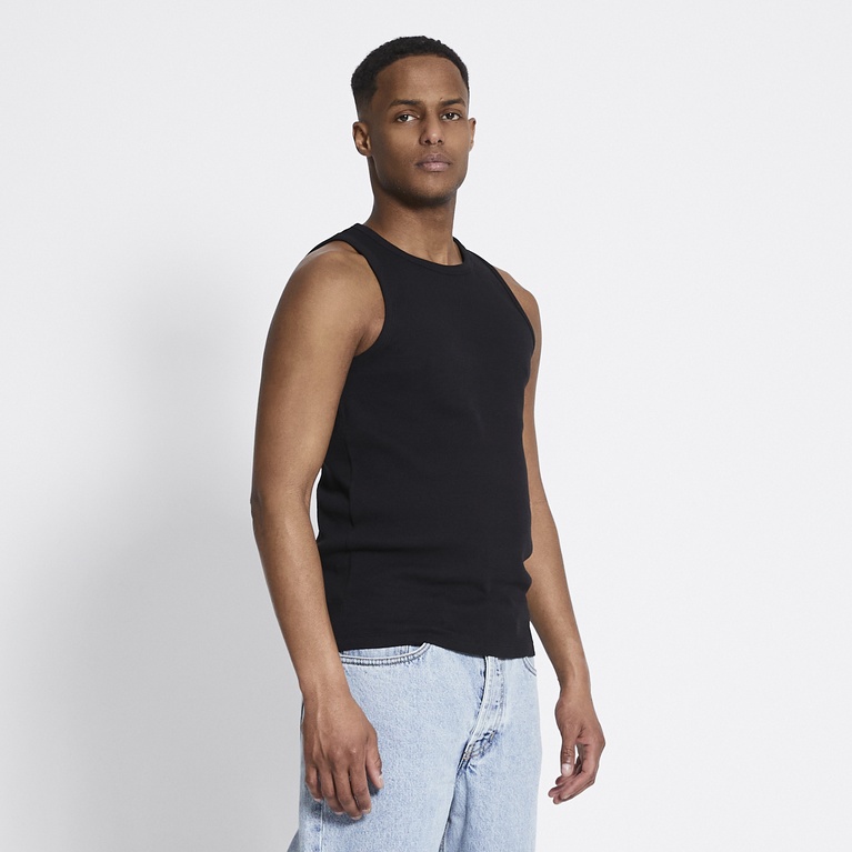 Ribbed tank top "Hugo" Black