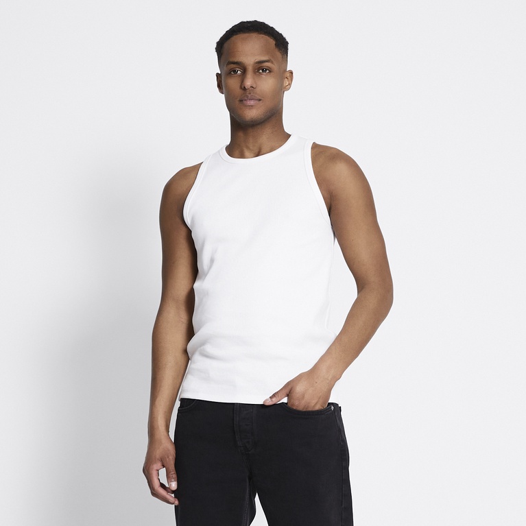Ribbed tank top "Hugo" White