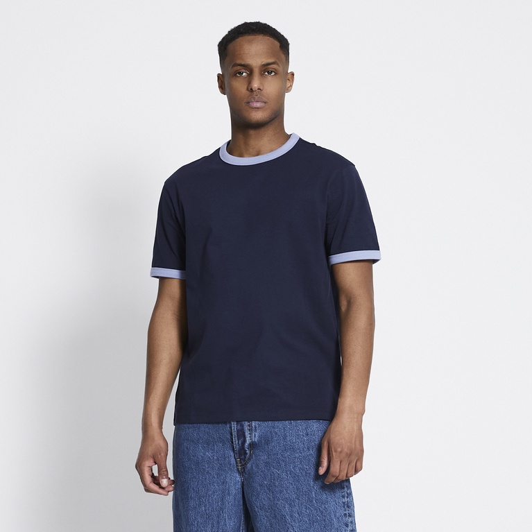 Ringer tee "Noel" Navy