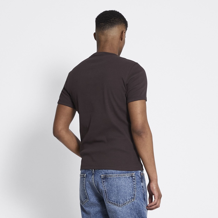 Rib knit tee "Vincent" Brown