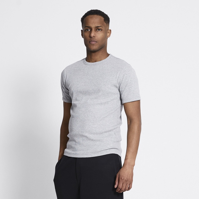 Rib knit tee "Vincent" Grey Melange