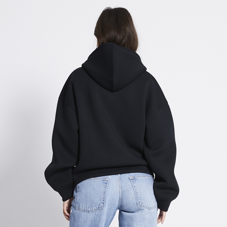 Boxy scuba zip hoodie "Lumi" Black