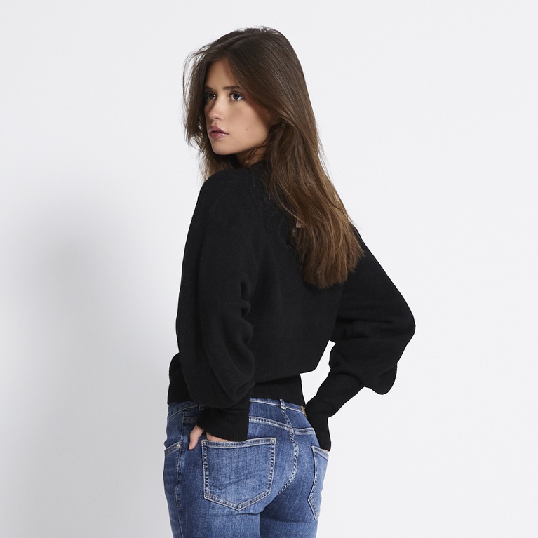 Fitted knit cardigan "Pebble" Black