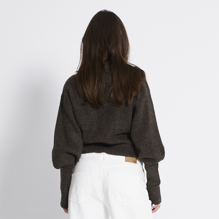 Fitted knit cardigan "Pebble" Brown