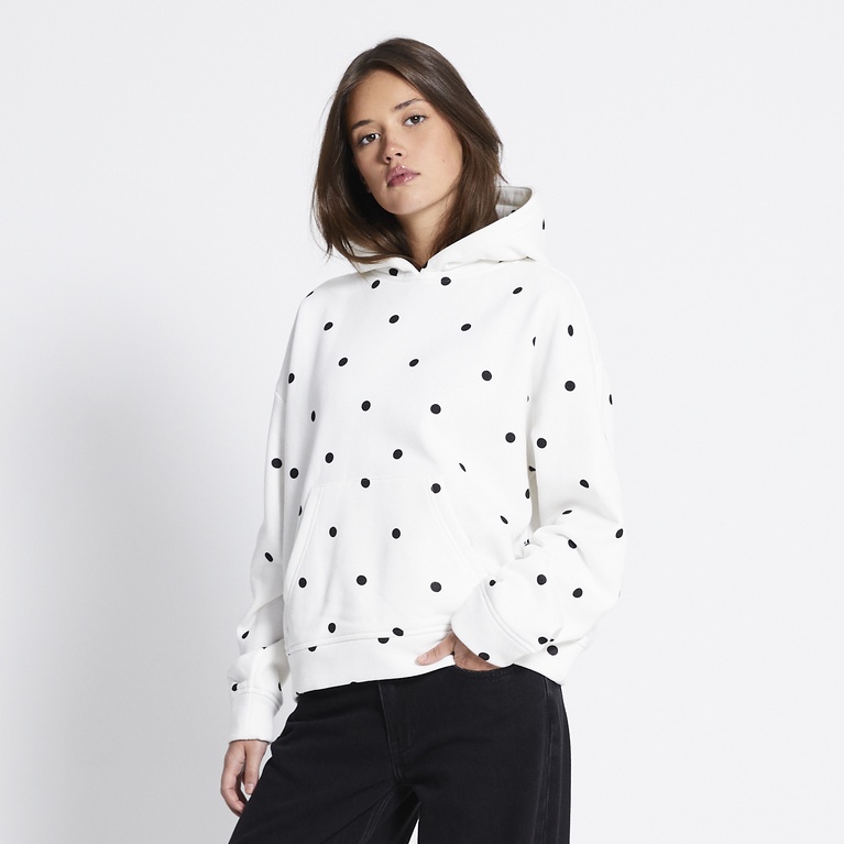 Dot heavy hoodie "Hilma Dot" Off white