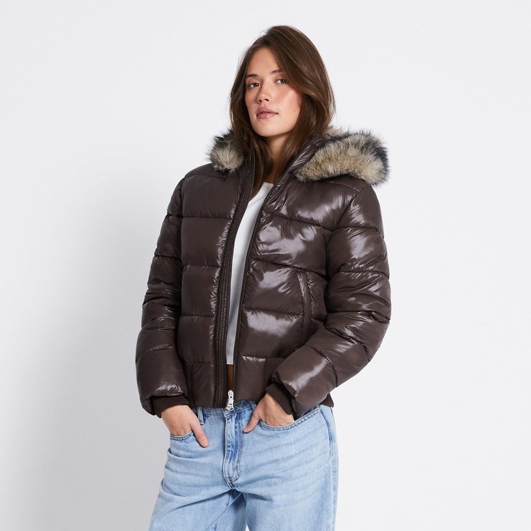 Short puffer jacket "Stormie" Brown