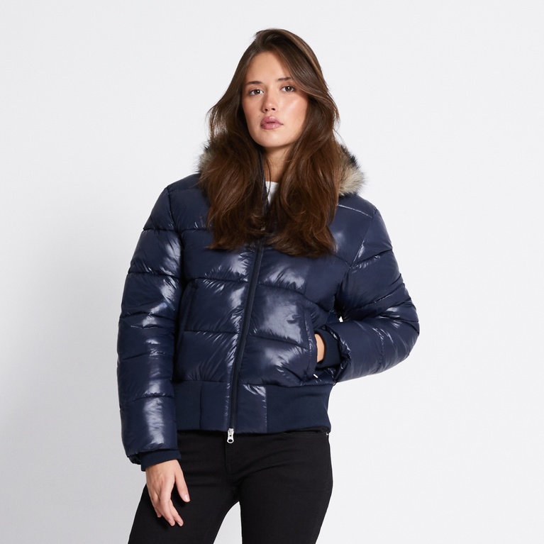 Short puffer jacket "Stormie" Dark Blue