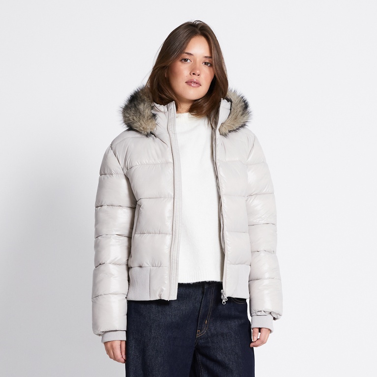 Short puffer jacket "Stormie" Light Beige