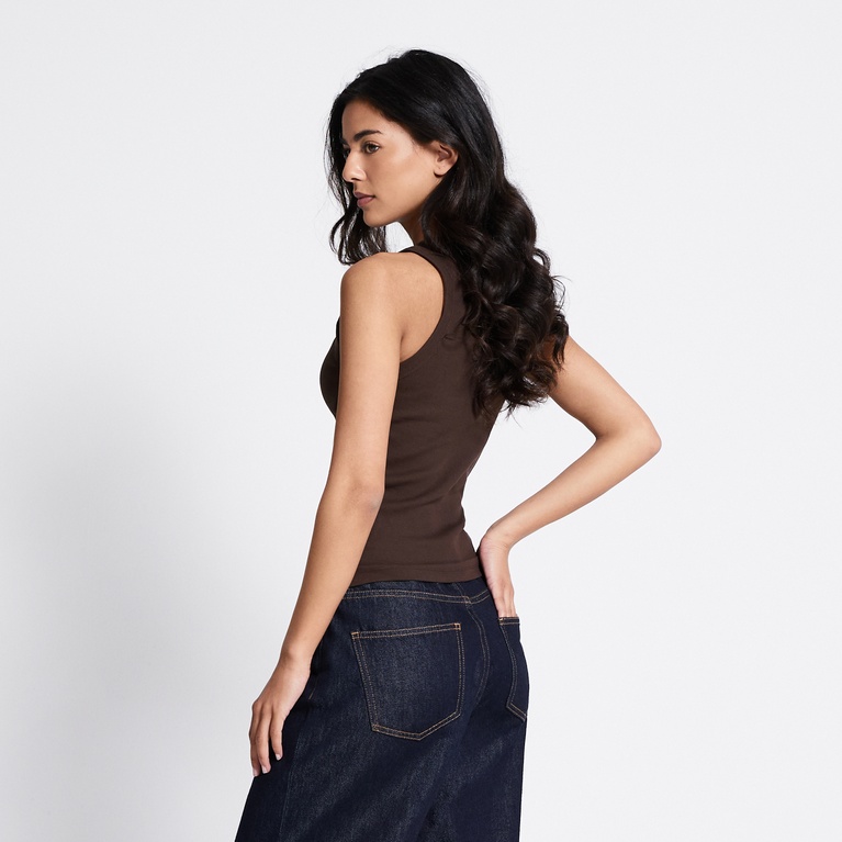 Ribbed tank top "Frances" Brown