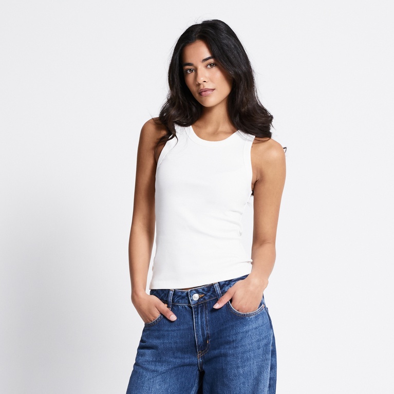 Ribbed tank top "Frances" White