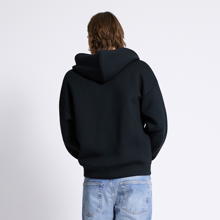 Boxy scuba zip hoodie "Stan" Black