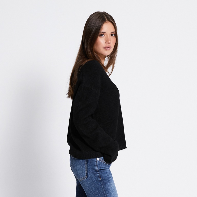 V-neck knit sweater "Keira" Black