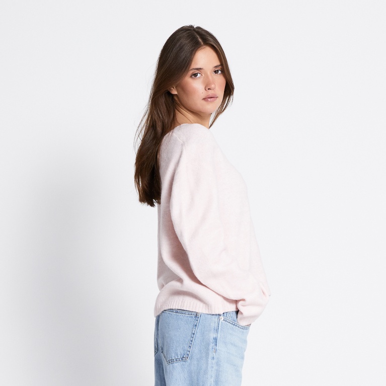 V-neck knit sweater "Keira" Soft Pink