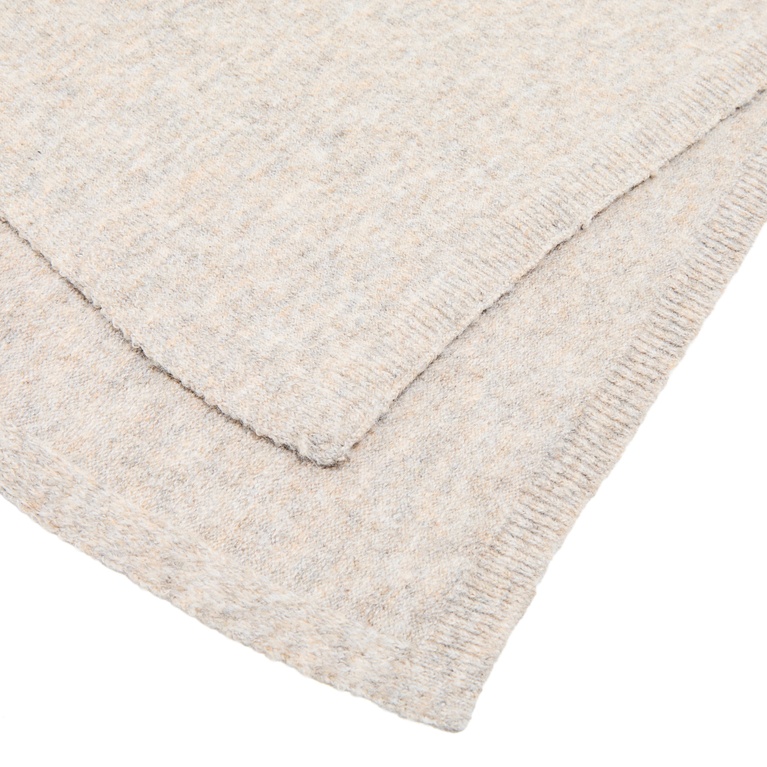 Plain Knit Scarf Beige melange 2