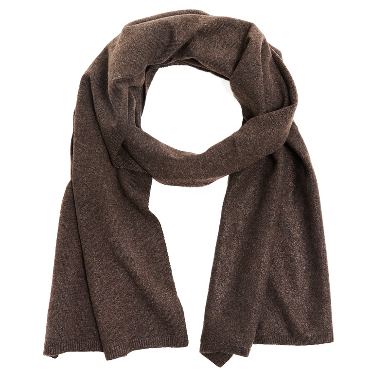 Plain Knit Scarf Brown melange