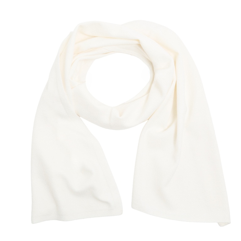 Plain Knit Scarf Offwhite 2