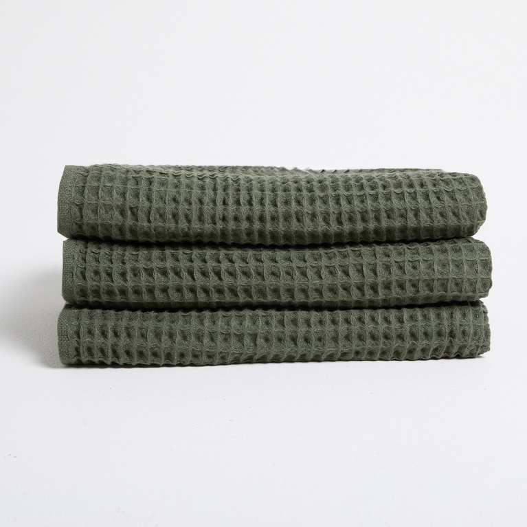 Waffle towel 50X70 Dark Green