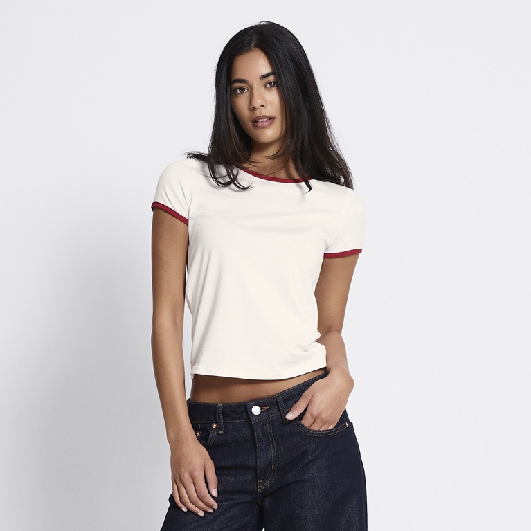Contrast tee "Leora" Off white