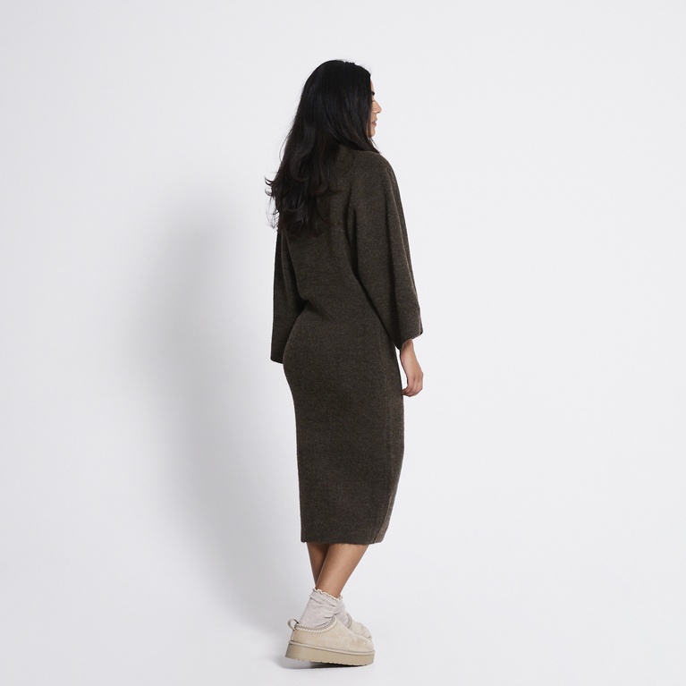 Midi knit dress "Dawn" Brown