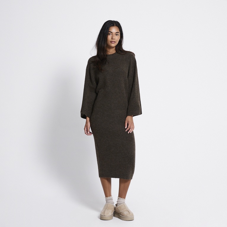 Midi knit dress "Dawn" Brown