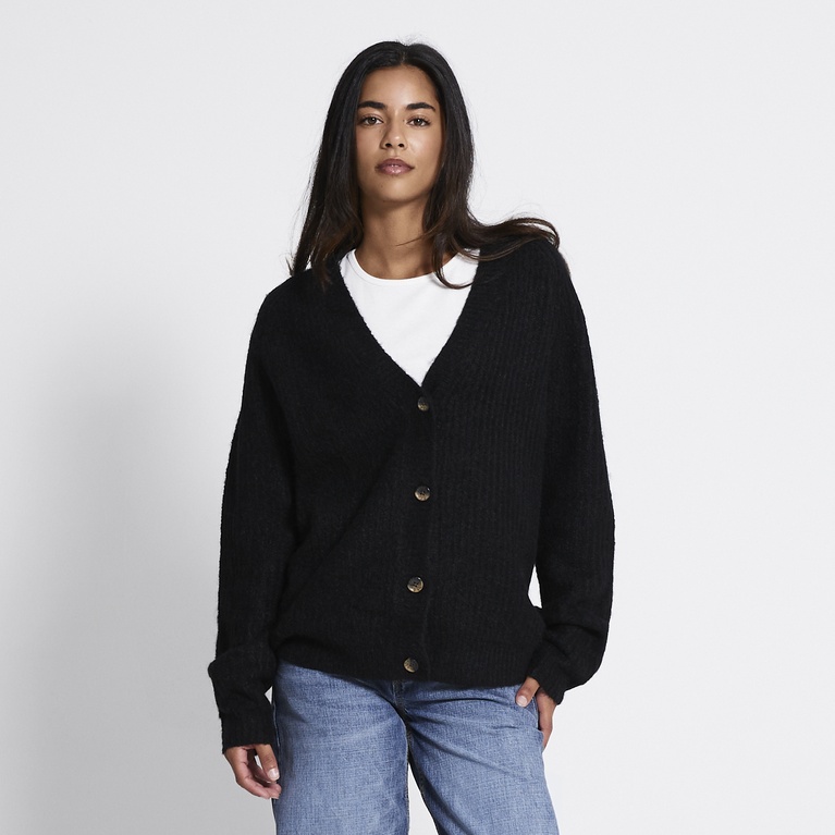 V-neck knit cardigan "Dorotea" Black