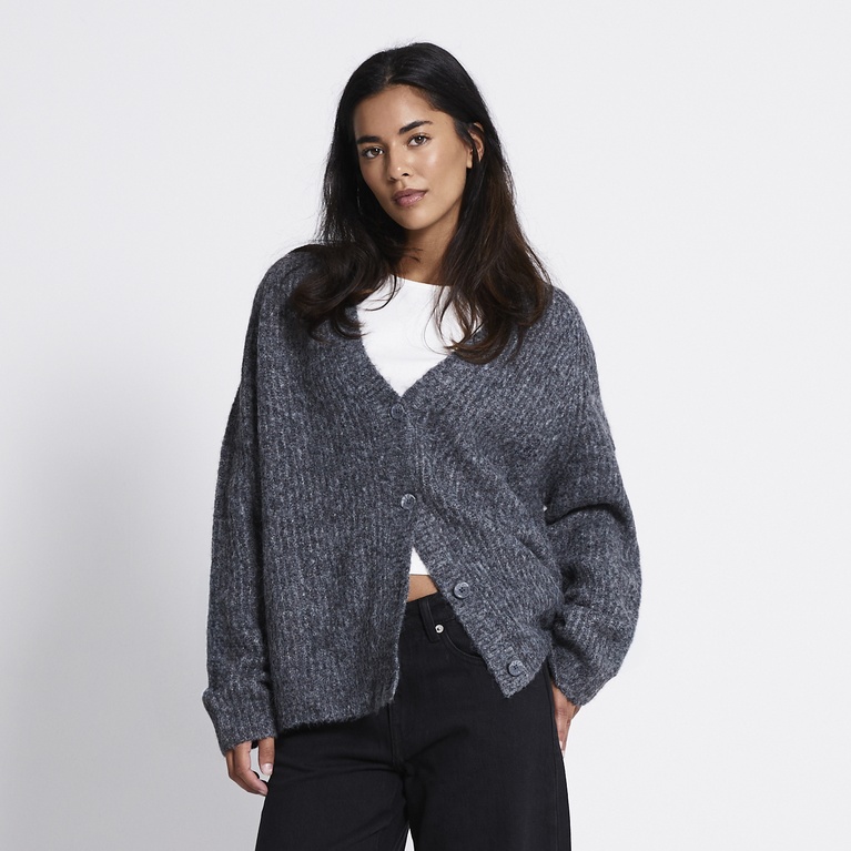 V-neck knit cardigan "Dorotea" Grey