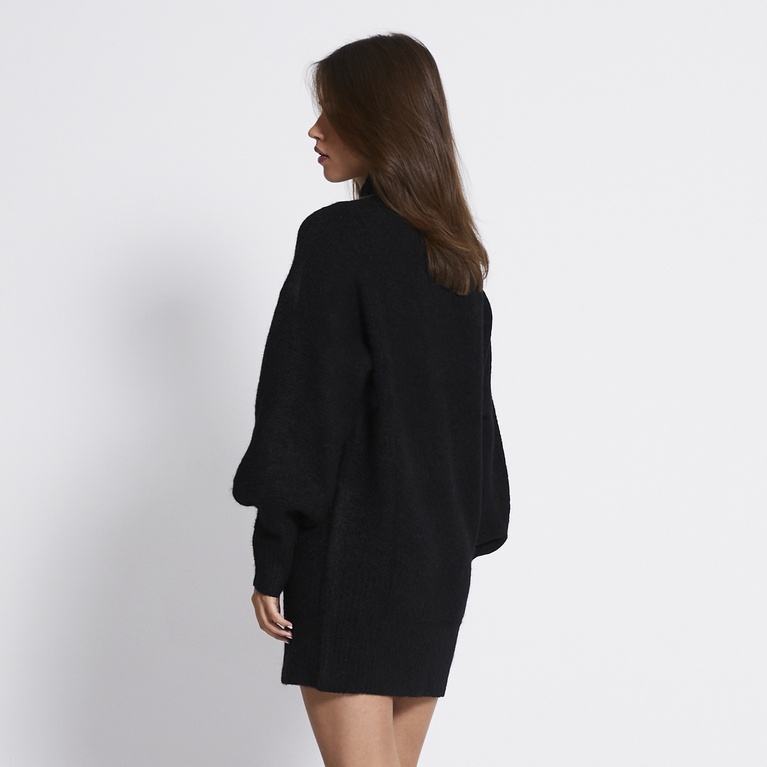 Short turtleneck knit dress "Kaia" Black